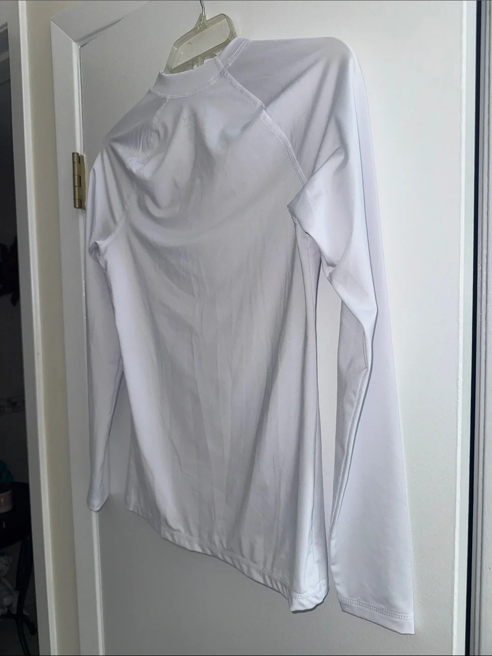 Roxy White Long-Sleeve Rash Guard with Black Logo